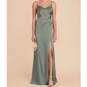 Birdy Grey Green Catherine Satin Maxi Dress
